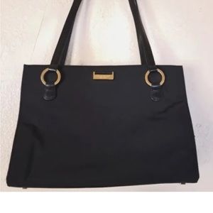 Vintage Kate Spade 90s Retro Classic Nylon Black Mini Tote Purse